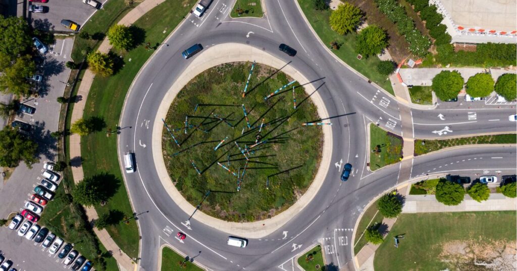 Top view of roundabout