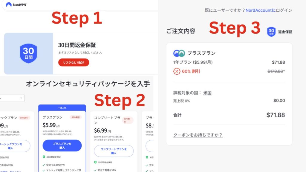 NordVPN申し込み
