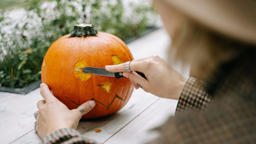 Carving pumpkin