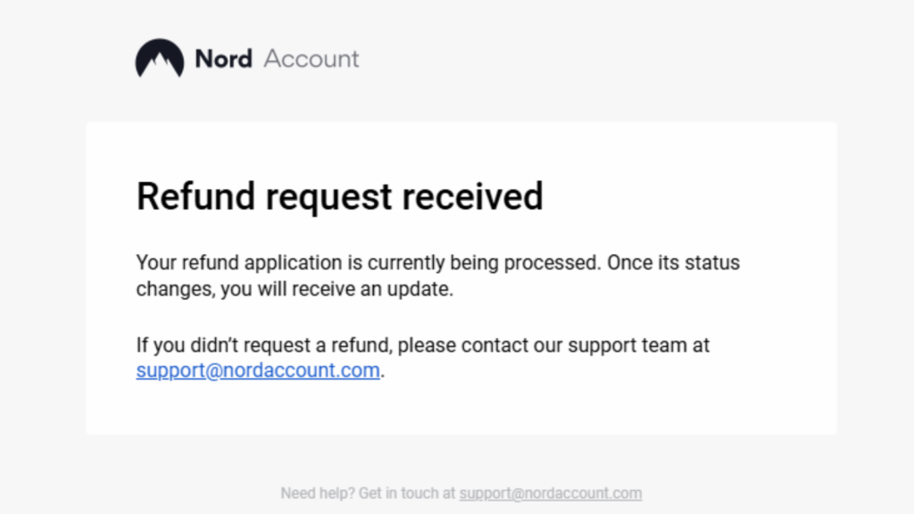 Refund Request Received