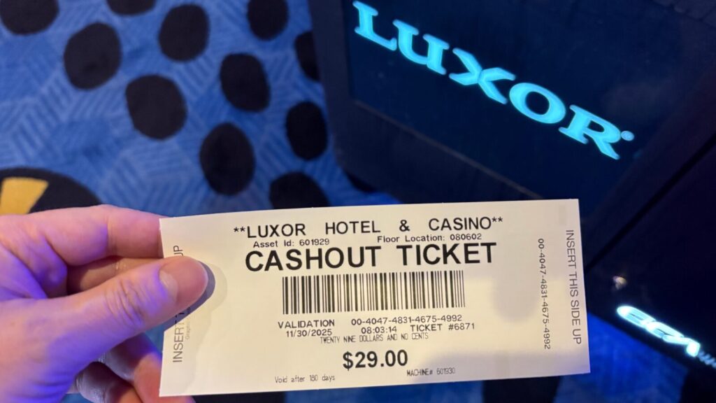 Luxorカジノでキャッシュアウト
